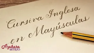 ✏️ Caligrafía Cursiva Inglesa en MAYÚSCULAS con lápiz (trazos finos y gruesos)