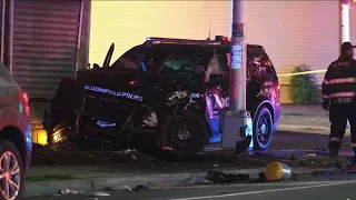 Police vehicles involved in crash while trying to pull over car in Newark