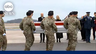 President Biden attends dignified transfer of soldiers killed in drone strike