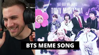IM DONE 😂😂 SO I CREATED A SONG OUT OF BTS MEMES - Reaction