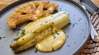 So lecker für zu hause! Wie im Restaurant, Spargel mit Sauce Hollandaise und Blumenkohlschnitzel