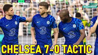 Chelsea 7-0 Tactic Against Norwich | PES2021 Trying New Tactic For 2022