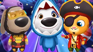 TALKING TOM GOLD RUN 2020 - NEW SPACE SIDE WORLD SHARK HANK VS IRON BEN VS PIRATE GINGER