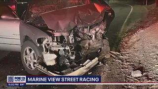 Neighbors call Marine View Drive 'Race Track' after street racing collision | FOX 13 Seattle