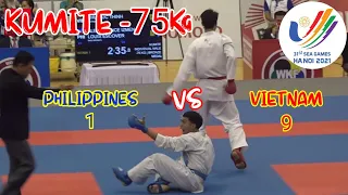 VIETNAM VS PHILIPPINES | BRONZE MEDAL KUMITE -75Kg | KARATE SEA GAMES 2022