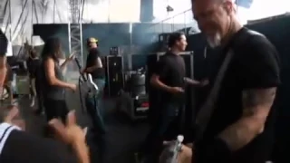 Metallica [EXCLUSIVE] BACKSTAGE and walking to the stage Official Sonisphere 2009