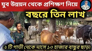 যুব উন্নয়ন থেকে প্রশিক্ষণ নিয়ে বছরে তিন লাখ। দেশি গরুর খামার। Cow farming. যুব কথা - রায়হান দেওয়ান