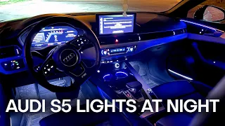 AUDI S5 LIGHTS AT NIGHT + AMBIENT LIGHTING REVIEW B9.5