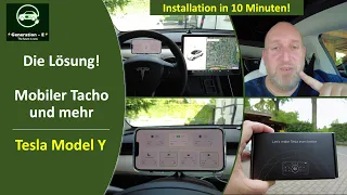 Tesla Model Y & 3 - Das ist die Lösung: Mobiler Tacho mit vielen Daten von Teslogic - Generation -E