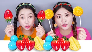 Tanghulu Fruta confitada Cocinando Mukbang DONA