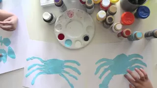 Finger Painting A Spider