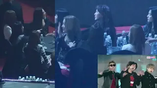 BLACKPINK and RED VELVET reaction to BTS Mic Drop at SMA 2018