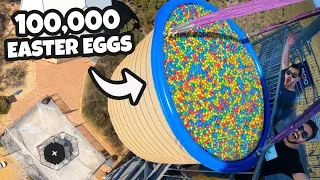 100,000 Easter Eggs Vs. Trampoline from 45m