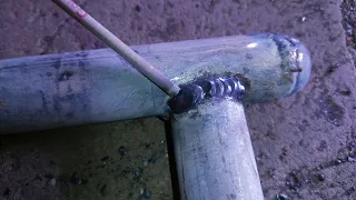 3.5 mm stick welding on diy metal round pipe | crazy welder | how to make arc welding