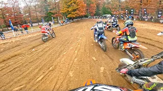 Racing Dirt Bikes in the Rain at Southwick MX JDay Offroad - Pro 125 Moto 2 GoPro