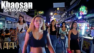 Khaosan Street Bangkok 4K | Party Street of Bangkok | Bangkok Night life 2023