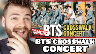 Reacting to BTS Performs a Concert in the Crosswalk | REACTION!