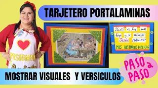 TARJETERO PORTA LAMINAS PARA MOSTRAR AYUDAS VISUALES Y ENSEÑAR VERSICULOS BIBLICOS - ESCUELA BIBLICA