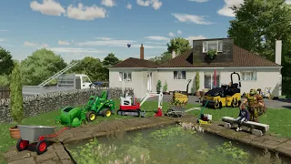 Aménagement extérieure et préparation de parking - Court Farm | Farming Simulator 22