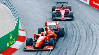 Ferrari F1 2022 F1-75 vs Ferrari F1 2009 at Monaco GP