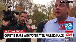 Chris Christie spars with voter at New Jersey polling place