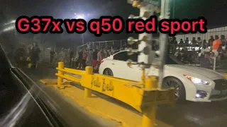 G37x vs q50 3.0t red sport stock