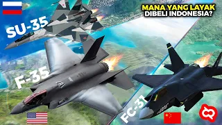 Adu Jet Tempur Siluman Amerika F-35 vs Rusia SU-35 vs China FC-31, Siapa Jet Penghancur Terbaik?
