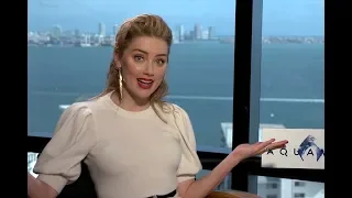 Amber Heard Interview: Aquaman Star Talks Spanglish and Big Kid Jason Momoa