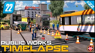 🚧 Transporting And Unloading A New Tram In For The City ⭐ FS22 City Public Works Timelapse