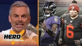 THE HERD | Colin "harsh" reacts to Lamar Jackson outplays Baker Mayfield as Ravens beat Browns 47-42