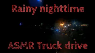 Rainy Nighttime ASMR Truck drive (GoPro) #asmr #rain