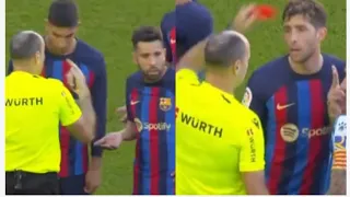 Jordi Alba gets a Red Card | Barcelona 1-1 Espanyol