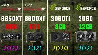 RX 6650 XT vs RX 6600 XT vs RTX 3060 Ti vs RTX 3060 Test in 7 Games