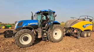 हाथी जैसा ट्रैक्टर & साथ में उसके बच्चे को चलाना कोई आसान नहीं है New Holland T6090 tractor & Baller