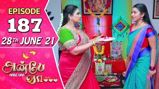 Anbe Vaa Serial | Episode 187 | 28th June 2021 | Virat | Delna Davis | Saregama TV Shows Tamil