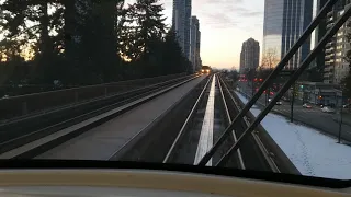 driver's view, auto piloted train in vancouver