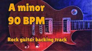 Melodic A minor rock guitar backing track | 90 BPM