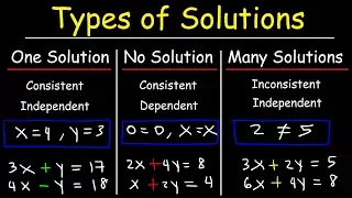 One Solution, No Solution, or Infinitely Many Solutions - Consistent & Inconsistent Systems