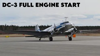 Douglas DC-3 Airveteran Full Engine start and departure at Tampere Pirkkala