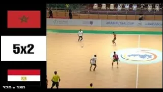 ملخص مباراة المغرب ومصر 5-2 || نصف النهائي كأس العرب لكرة الصالات 2022 || المغرب ضد مصر كرة الصالات