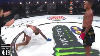 Bellator Fighter Takes A Spin Kick To The Junk Twice And Gets Carried Out On A Stretcher...