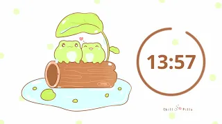 15 minutes - Study Timer aesthetic rain with cute frogs #timer #15minute