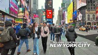 [Full Version] NEW YORK CITY - Manhattan Winter Season, Broadway, Times Square, Columbus Circle, 4K