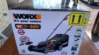 Аккумуляторная газонокосилка Worx , сборка , тестирование на дачном участке.