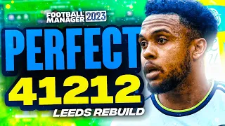 I Used This PERFECT 4-1-2-1-2 FM23 Tactic To Rebuild Leeds!