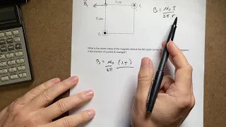 What is the vector value of the magnetic field due to two long wires?