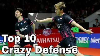 10 Crazy Defense that will shock the world! | Badminton Defense (HD)