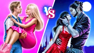 Day Barbie vs Night Vampire! One Colored Makeover Challenge!