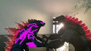 GxK the new empire part 4| Godzilla super charged vs Mecha Godzilla stop motion short fight