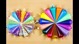 MAKING CRUNCHY SLIME WITH FUNNY PIPING BAGS - SATISFYING SLIME VIDEOS - PART 13